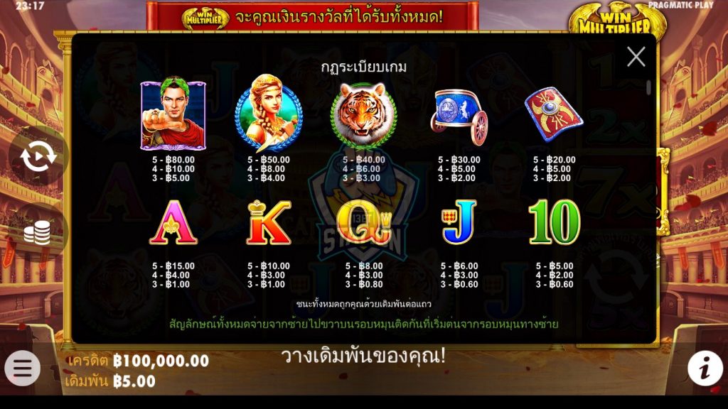 รีวิวเกมสล็อต PP : Wild Gladiators กลาดิเอเตอร์