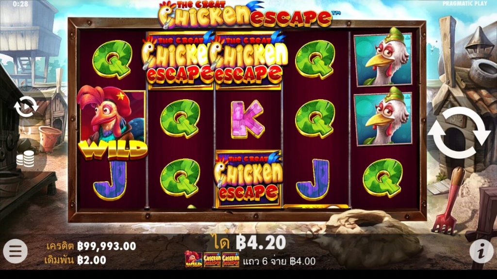 รีวิวเกมสล็อต PP : The Great Chicken Escape ทหารไก่